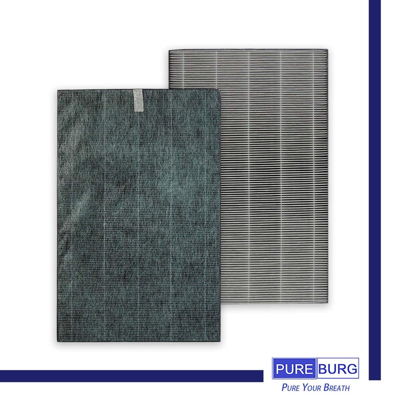 PUREBURG Replacement Filter Set Compatible with Sharp KC-850U & KC-C100U PlasmaCluster Air Purifier, H13 HEPA + Activated Carbon + Humidifier Filter - Image 3